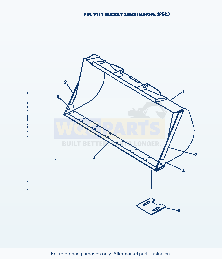 Komatsu WA380-1 Bucket 2.9m³ (Europe Spec.) parts diagram