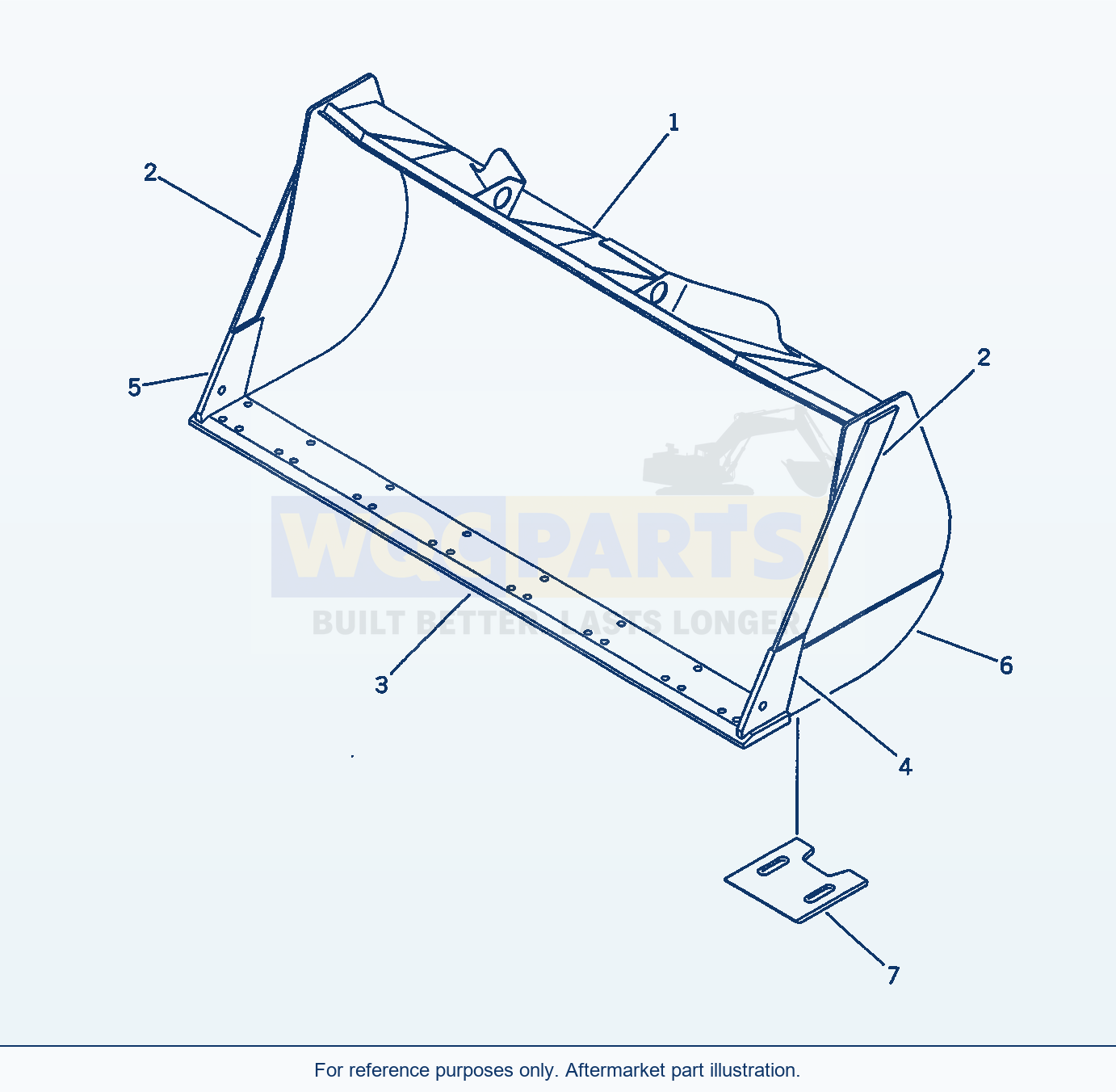 Komatsu WA380-1 Excavating Bucket 2.6m³ parts diagram