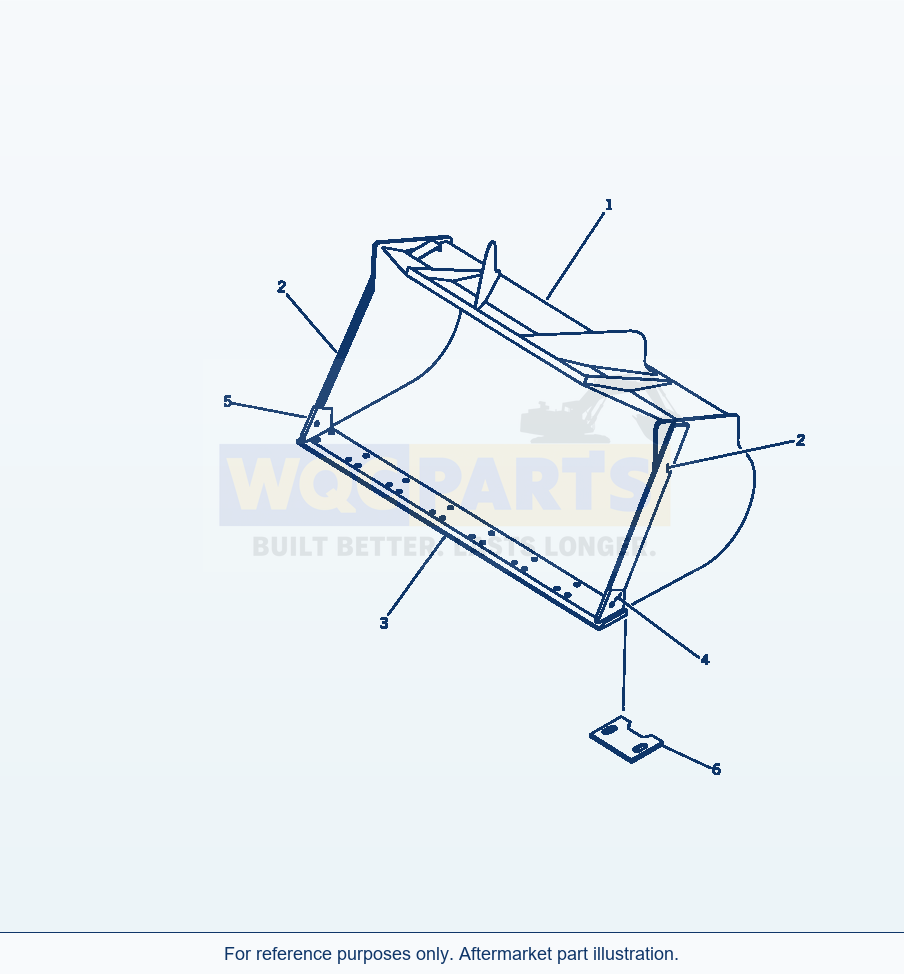 Komatsu WA380-1 Light Material Bucket 3.8m³ parts diagram