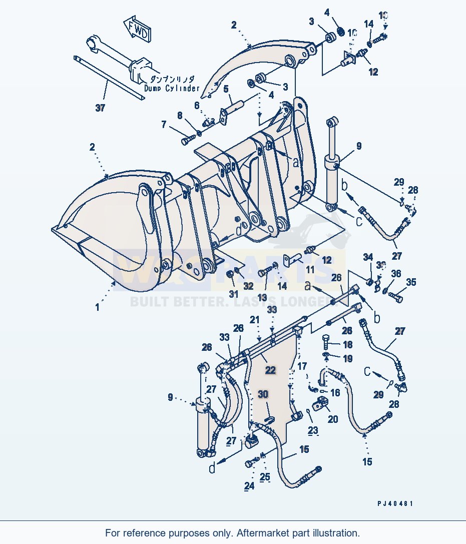 Komatsu WA380-1 Log Grapple(#20001-) parts diagram