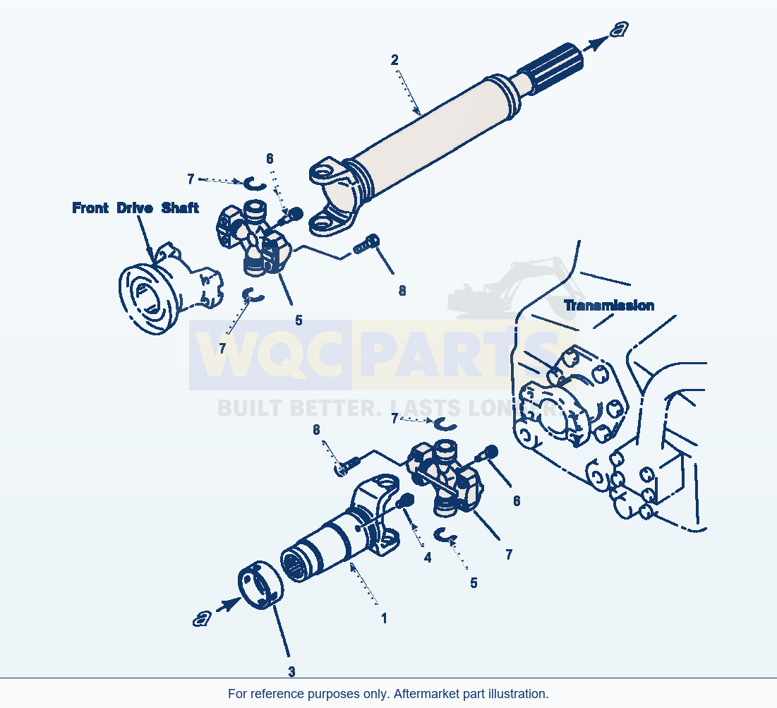 Komatsu WA380-1LC Fig No. 3011 Center Drive Shaft Koyo parts diagram