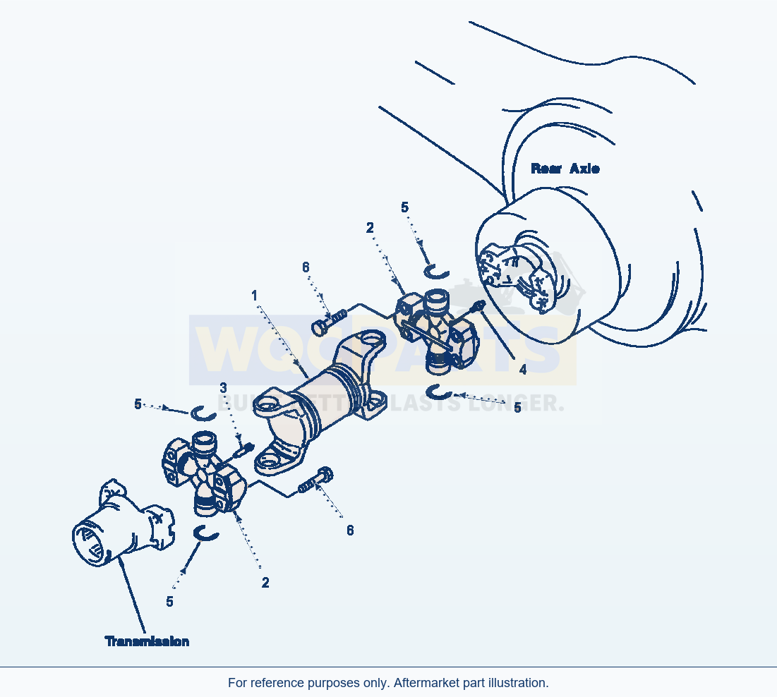 Komatsu WA380-1LC Fig No. 3021 Rear Drive Shaft Koyo parts diagram
