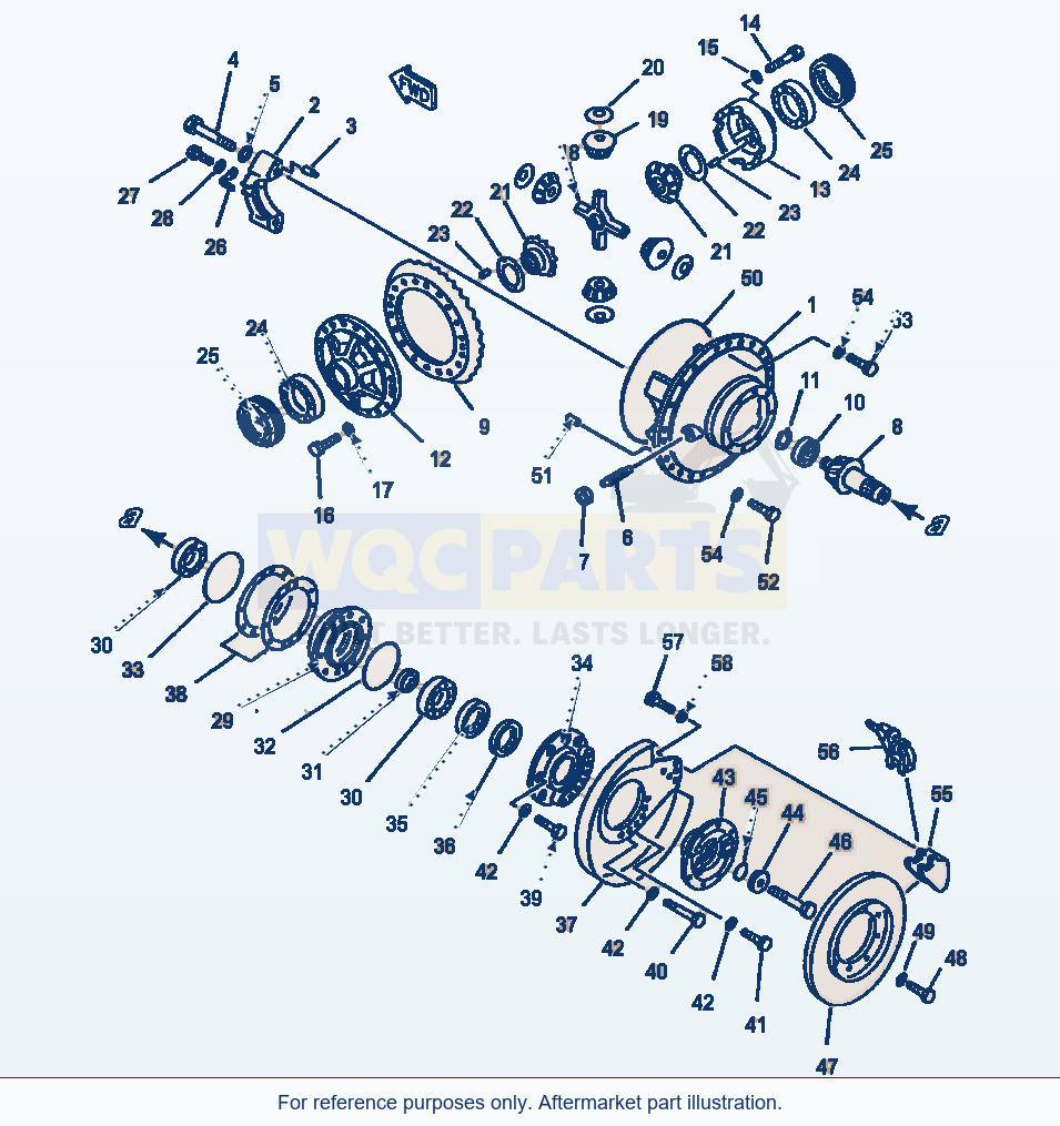 Komatsu WA380-1LC Fig No. 3111 Front Axle Differential parts diagram
