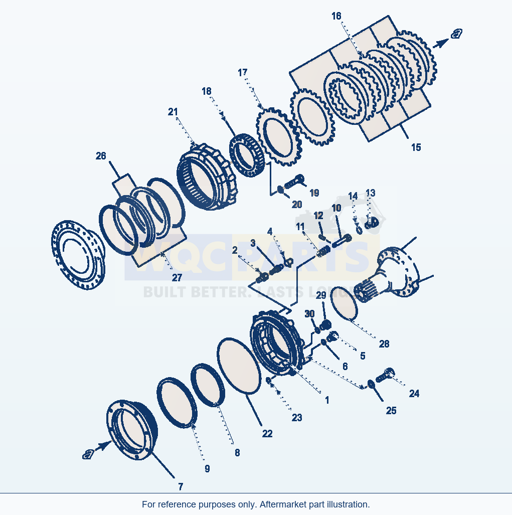 Komatsu WA380-1LC Fig No. 3121 Front Axle Wheel Brake parts diagram