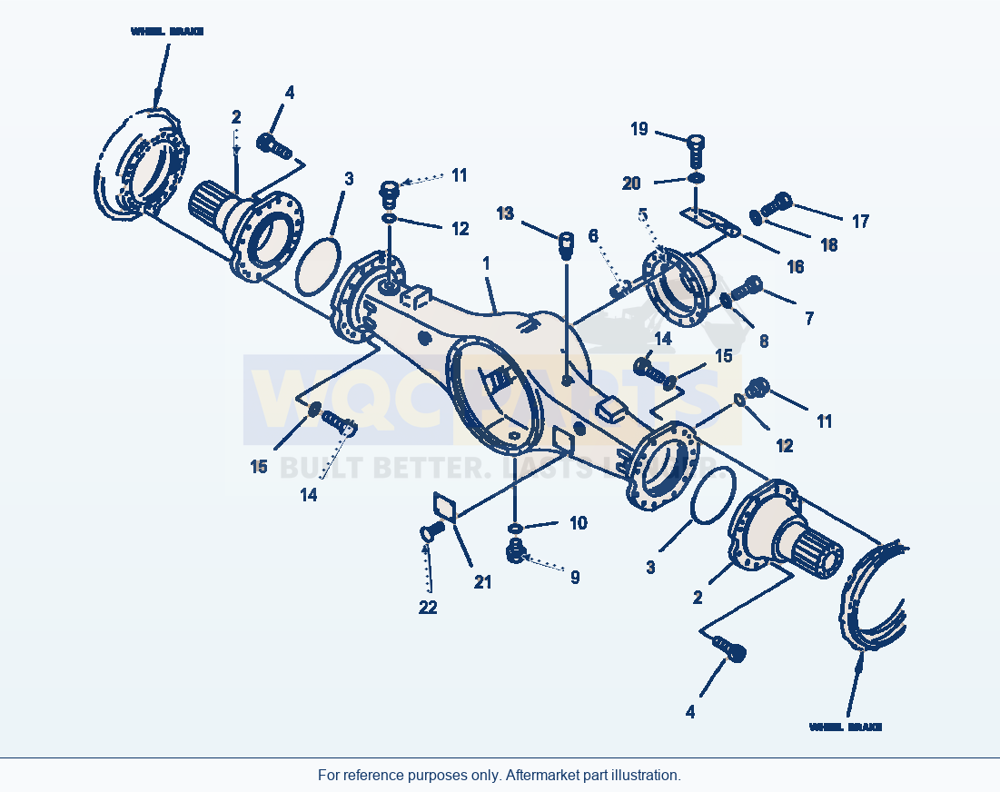 Komatsu WA380-1LC Fig No. 3201 Rear Axle Housing parts diagram