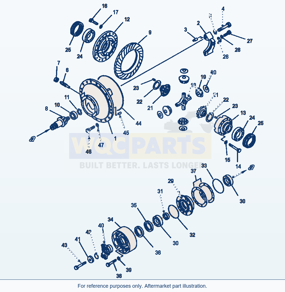 Komatsu WA380-1LC Fig No. 3211 Rear Axle Differential parts diagram