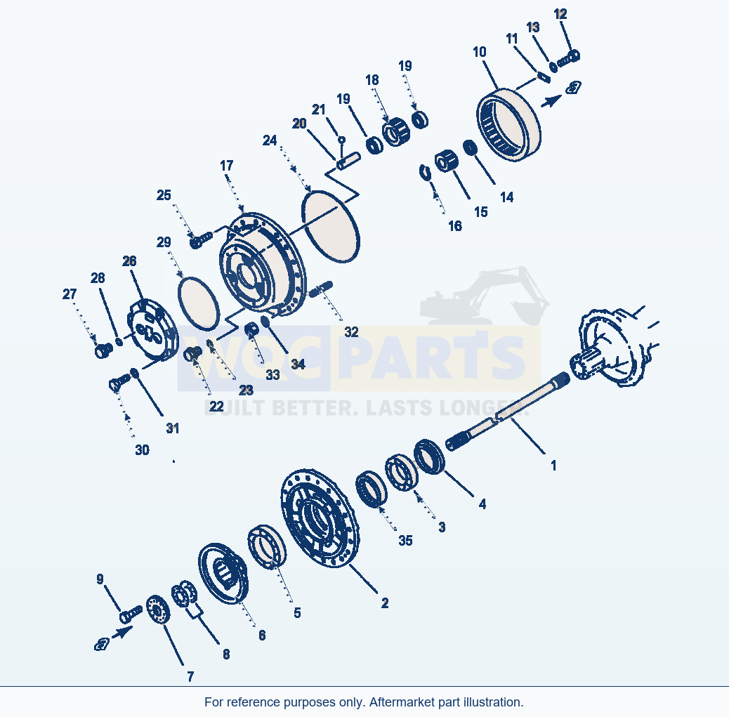 Komatsu WA380-1LC Fig No. 3231 Rear Axle Final Drive parts diagram