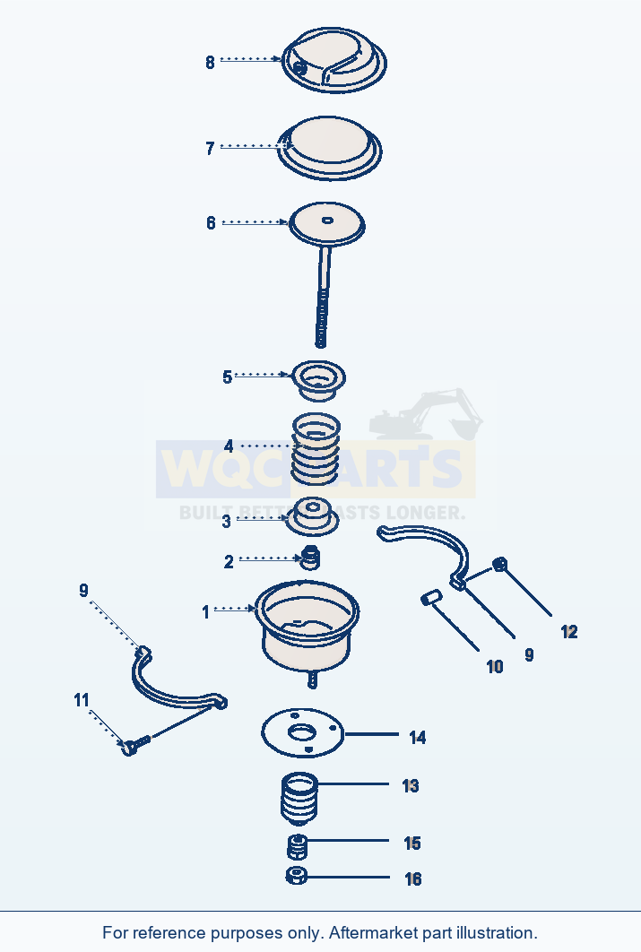 Komatsu WA380-1LC Fig No. 3341 Parking Brake Air Cylinder parts diagram