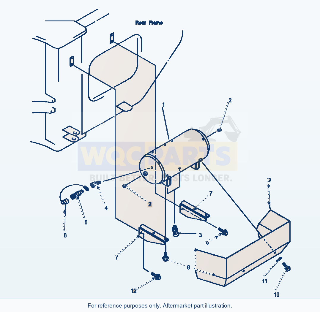 Komatsu WA380-1LC Fig No. 3521 Dry Tank Air Piping parts diagram