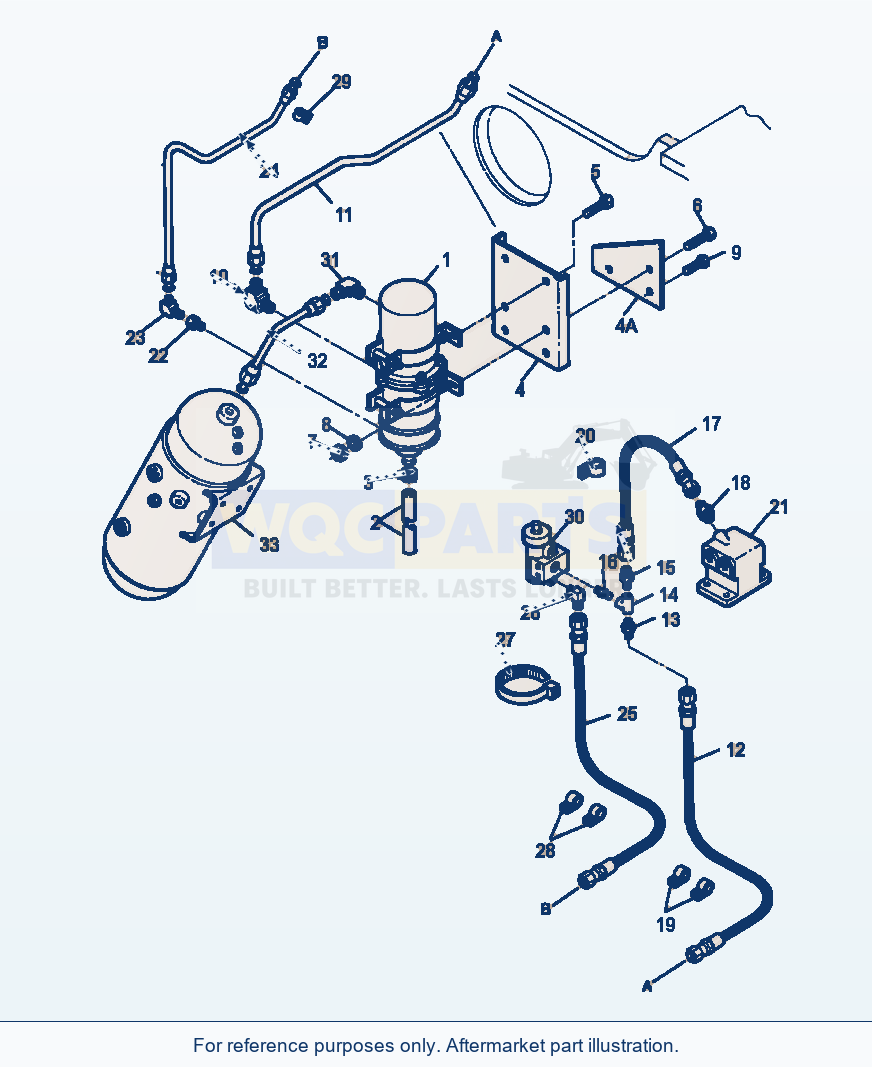 Komatsu WA380-1LC Fig No. 3581 Air Piping Air Dryer Lines parts diagram