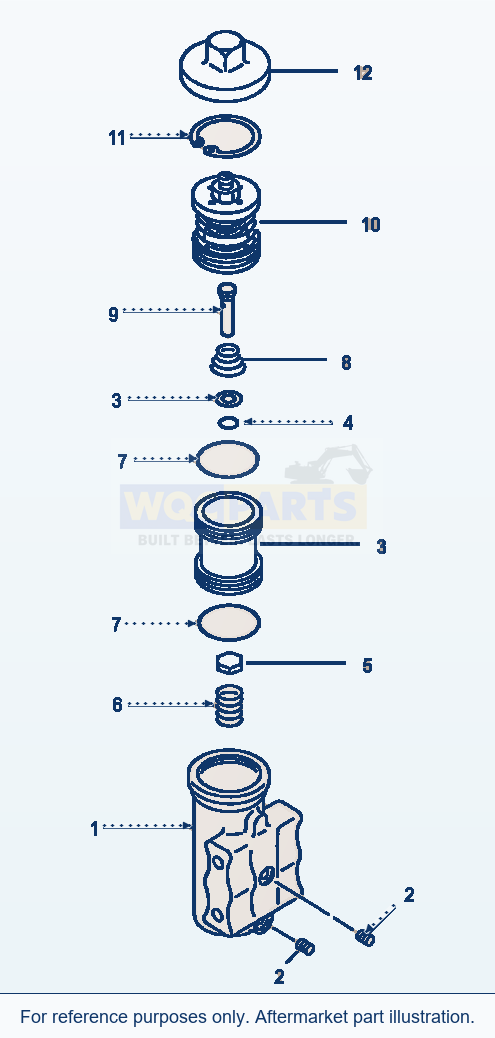 Komatsu WA380-1LC Fig No. 3601 Air Governor parts diagram