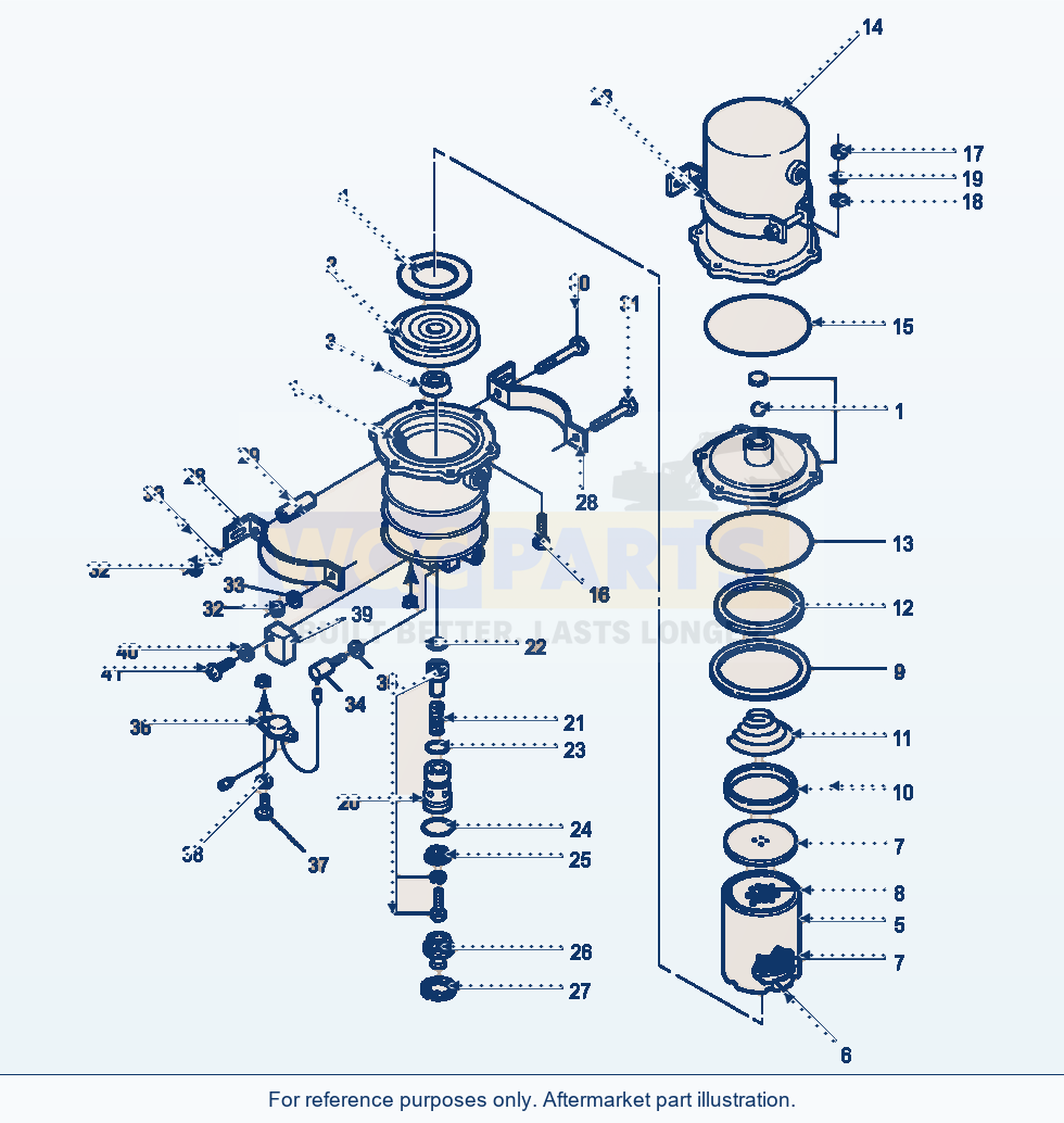 Komatsu WA380-1LC Fig No. 3651 Air Dryer parts diagram