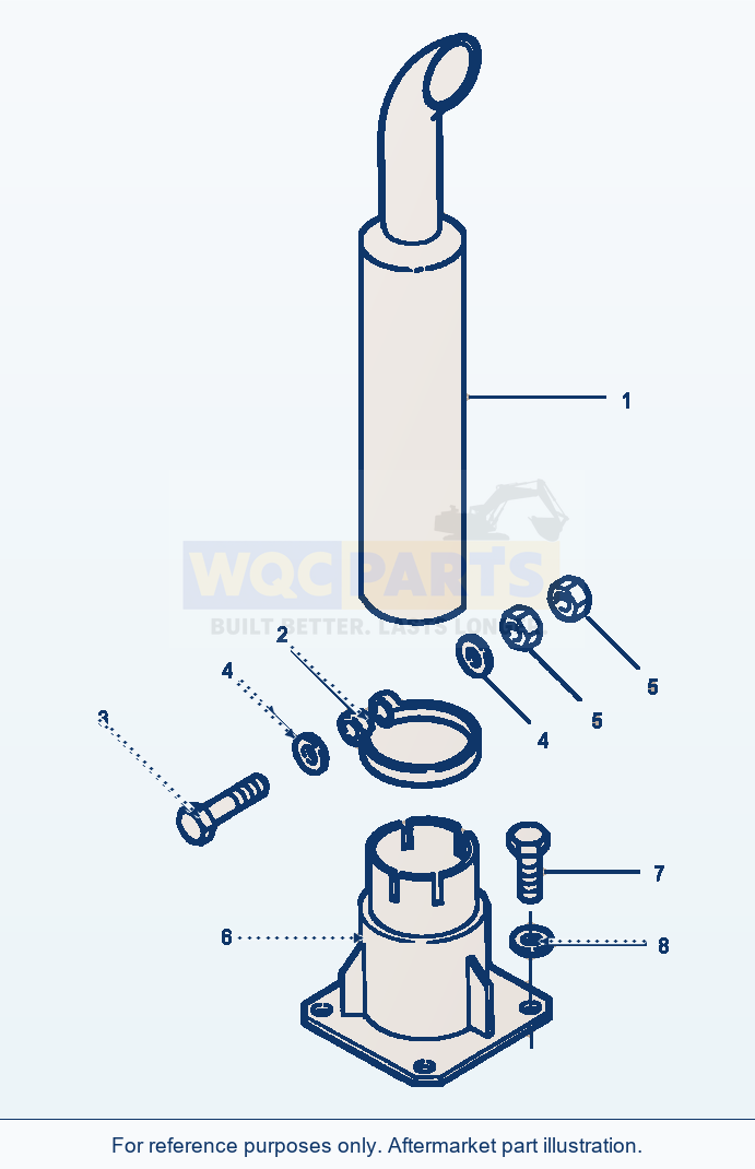 Komatsu WA380-1LC Fig No. 1022 Glass Wool Exhaust Pipe parts diagram