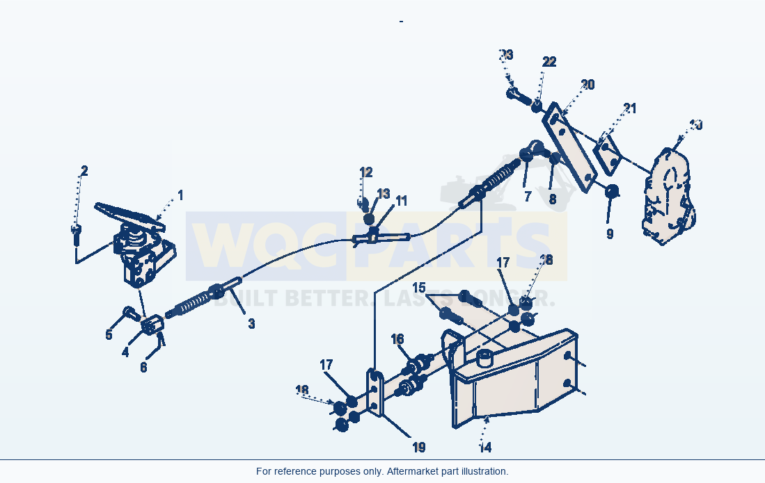 Komatsu WA380-1LC Fig No. 1101 Accelerator Pedal Linkage parts diagram