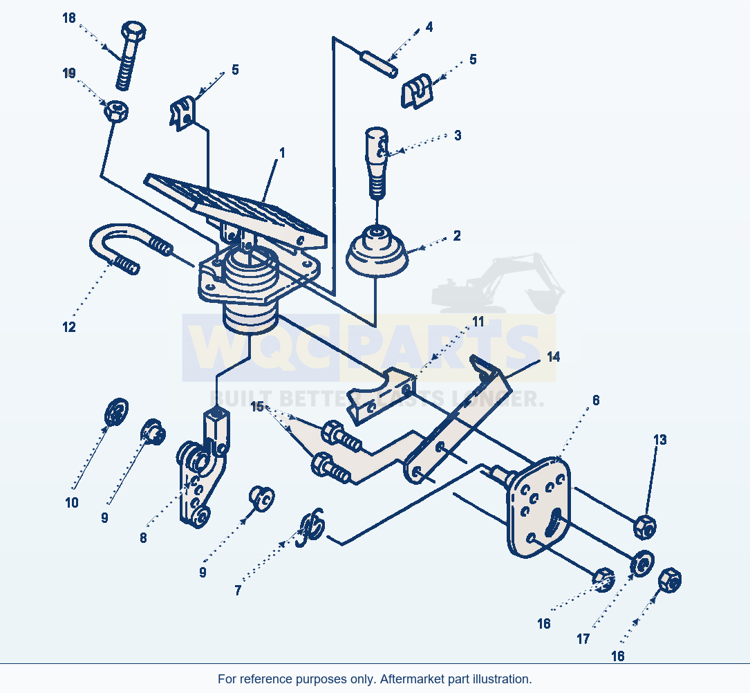 Komatsu WA380-1LC Fig No. 1101A Accelerator Pedal parts diagram