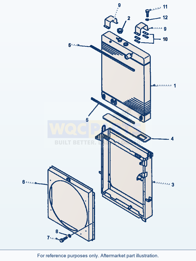 Komatsu WA380-1LC Fig No. 1201 Radiator parts diagram