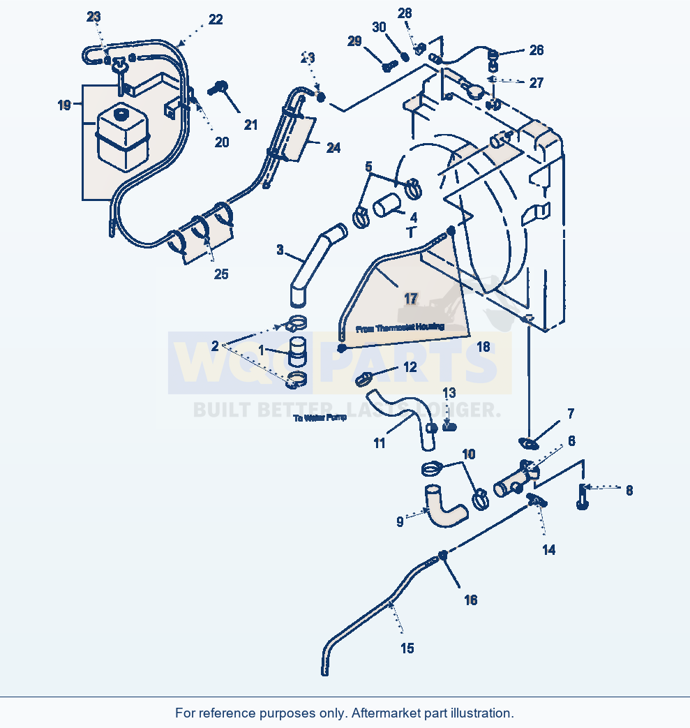 Komatsu WA380-1LC Fig No. 1251 Radiator Piping parts diagram
