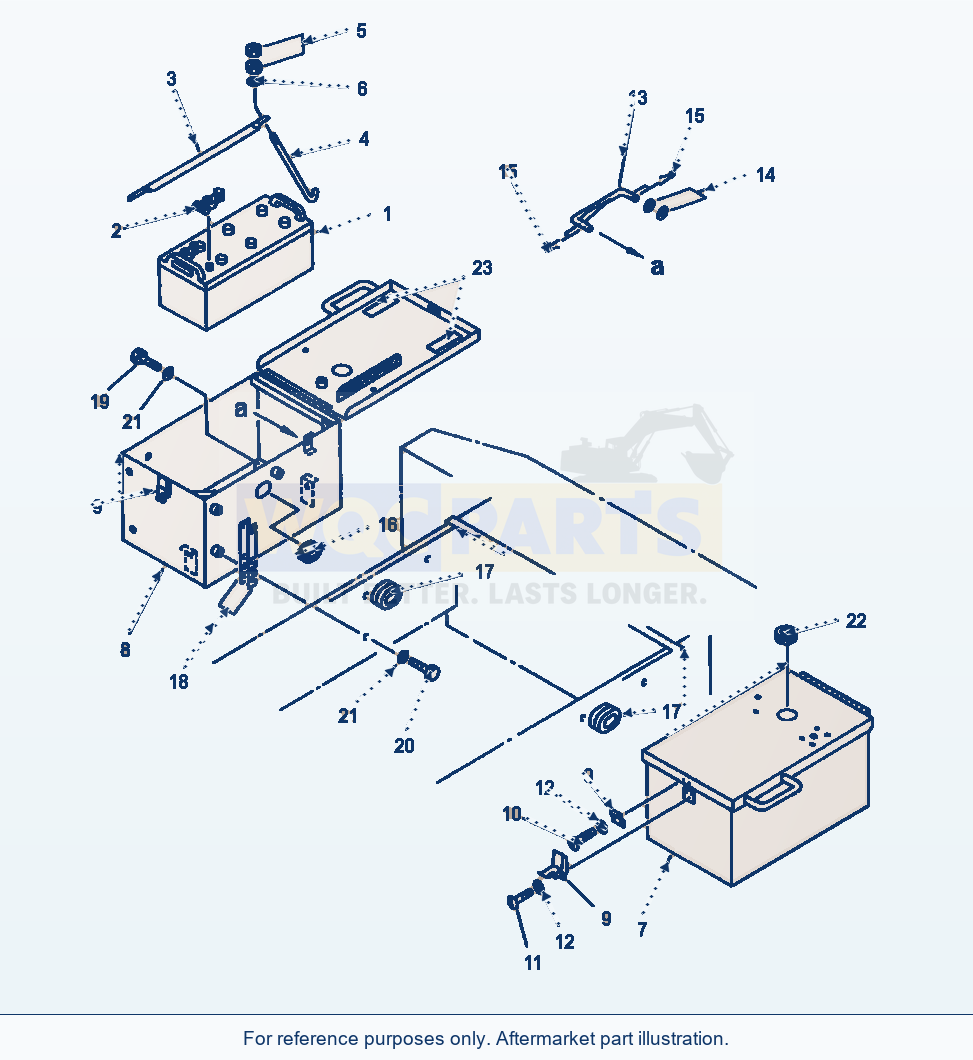 Komatsu WA380-1LC Fig No. 1401 Battery And Battery Box parts diagram