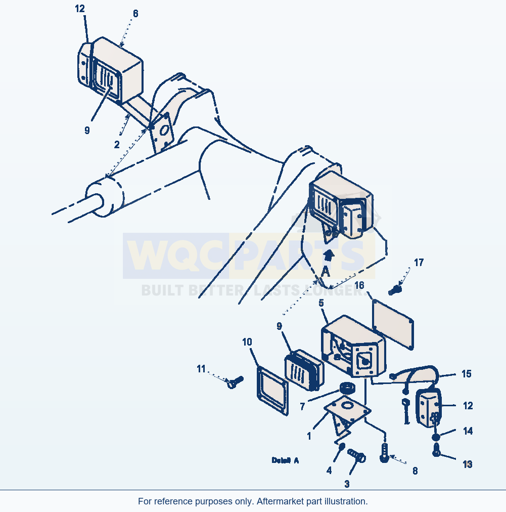 Komatsu WA380-1LC Fig No. 1501 Electrical System Front Lights parts diagram