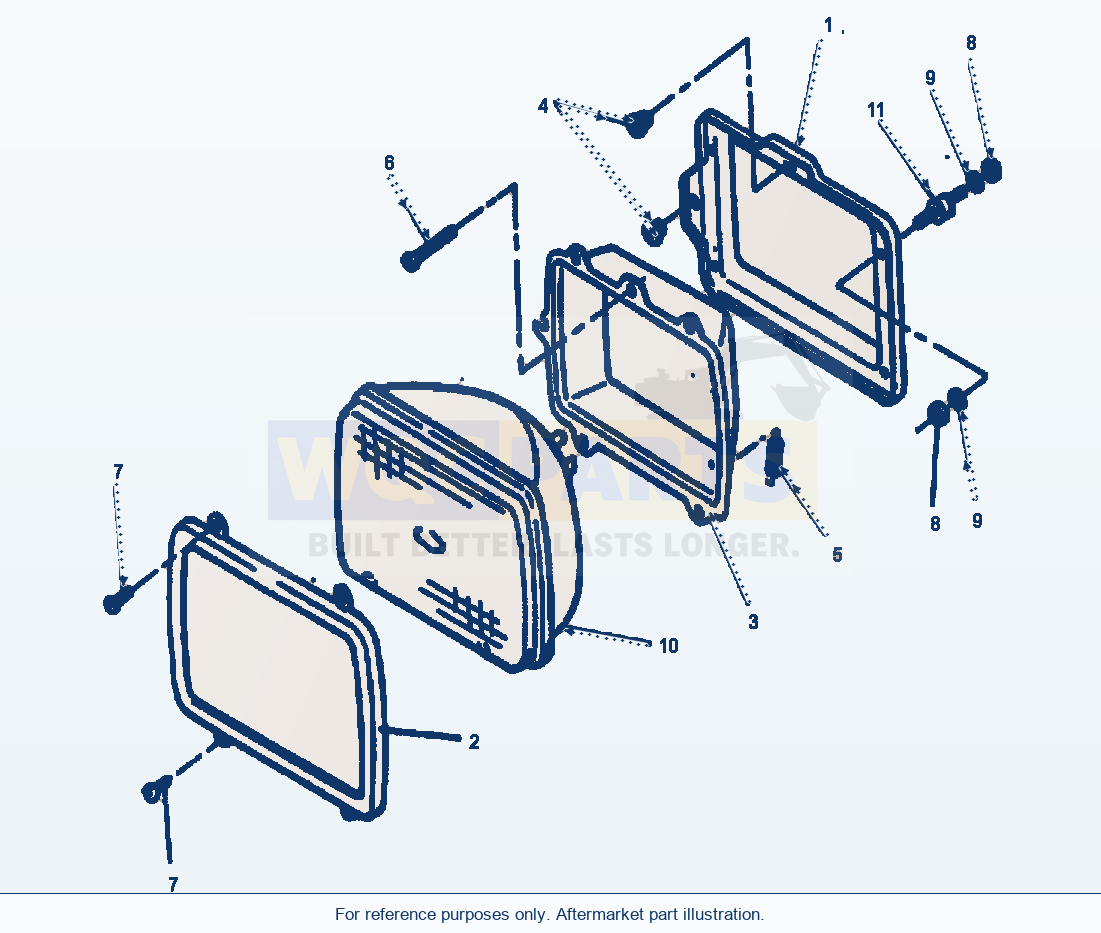 Komatsu WA380-1LC Fig No. 1501A Front Driving Light parts diagram