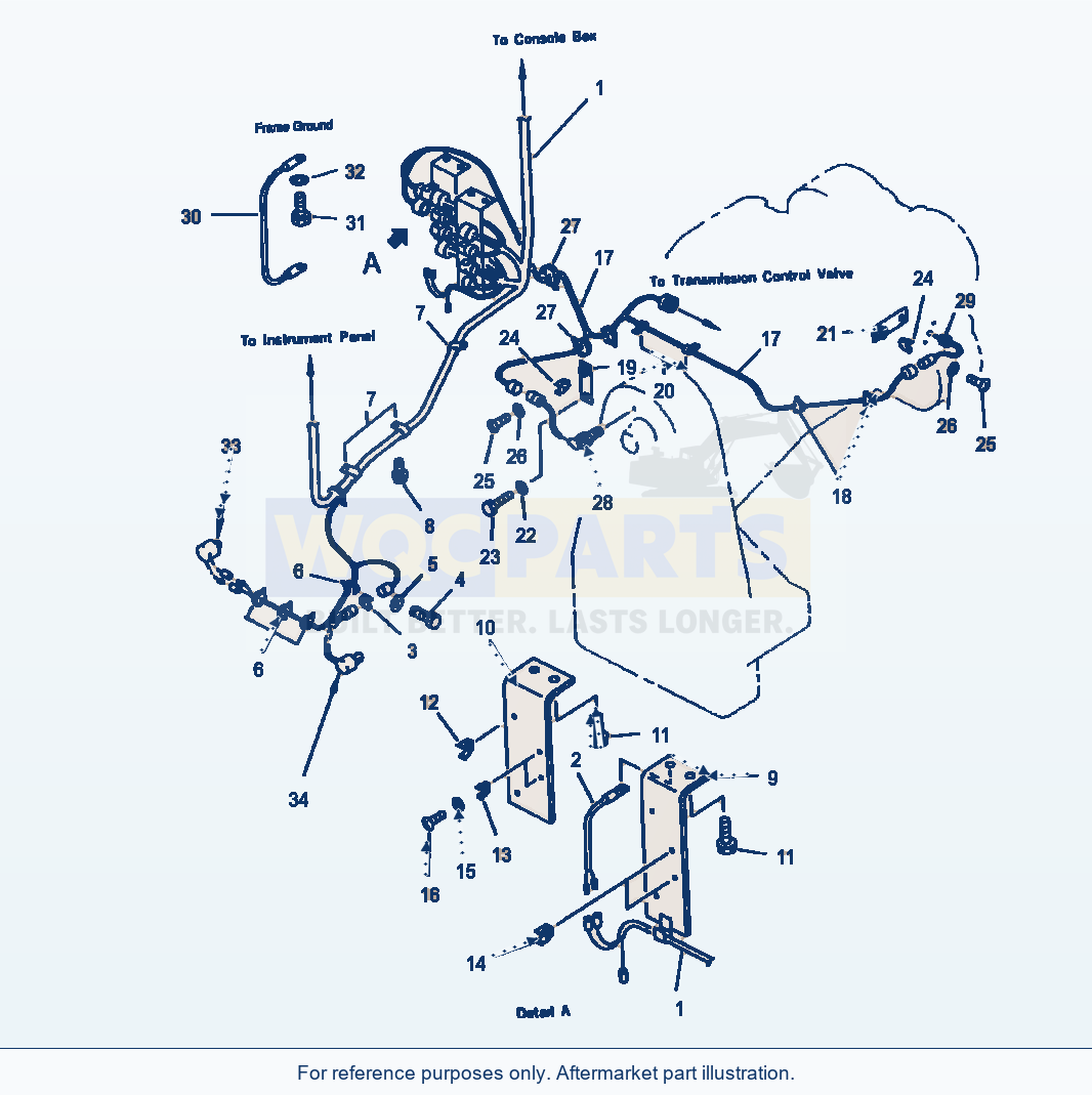 Komatsu WA380-1LC Fig No. 1521 Electrical System Floor Line parts diagram