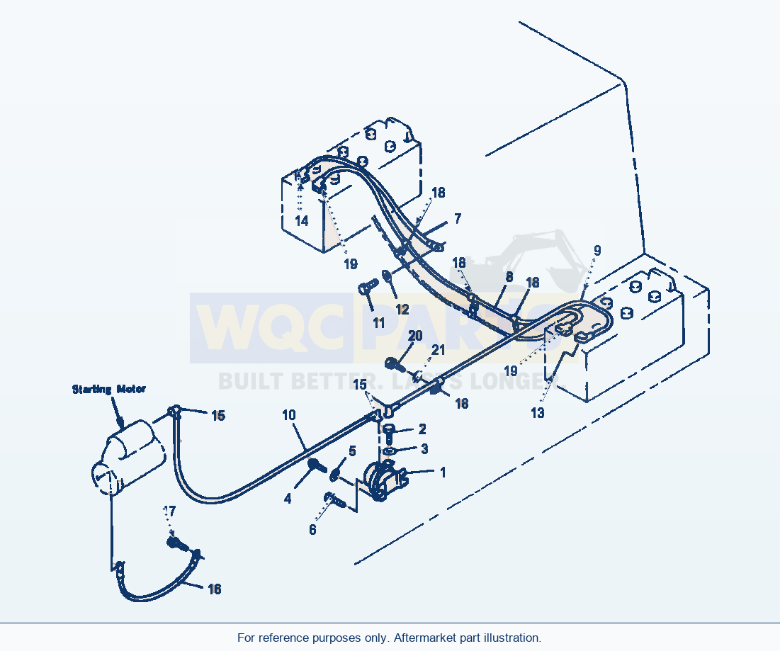 Komatsu WA380-1LC Fig No. 1551 Electrical System Battery Cables parts diagram