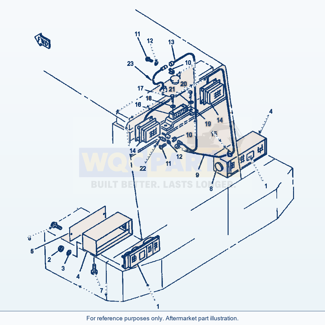 Komatsu WA380-1LC Fig No. 1561 Electrical System Rear Lights parts diagram