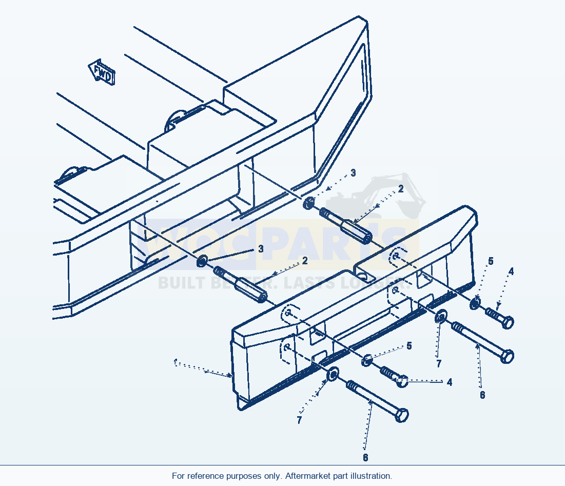 Komatsu WA380-1LC Fig No. 5018 Additional Counterweight parts diagram
