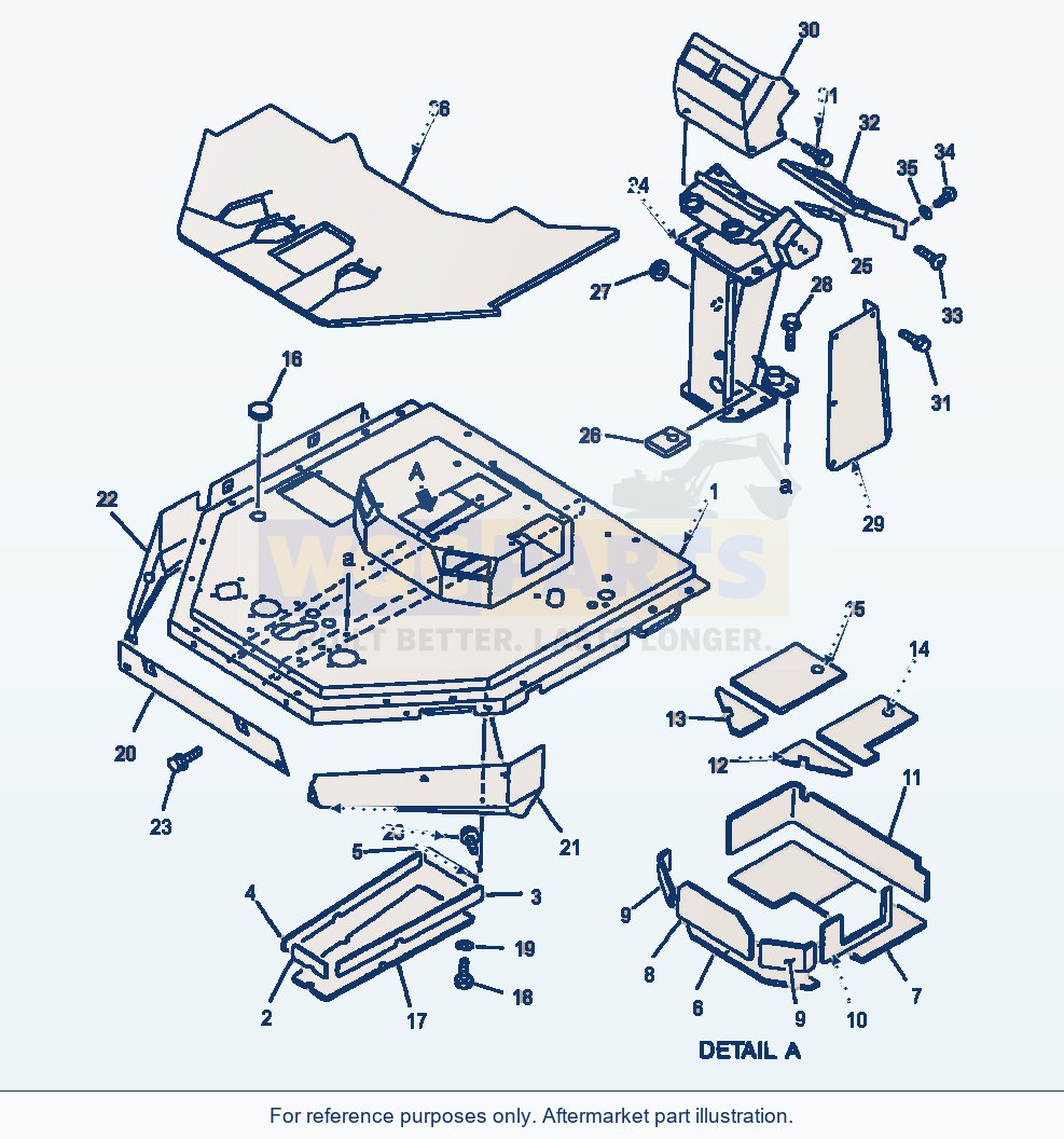 Komatsu WA380-1LC Fig No. 5111 Floor Frame parts diagram