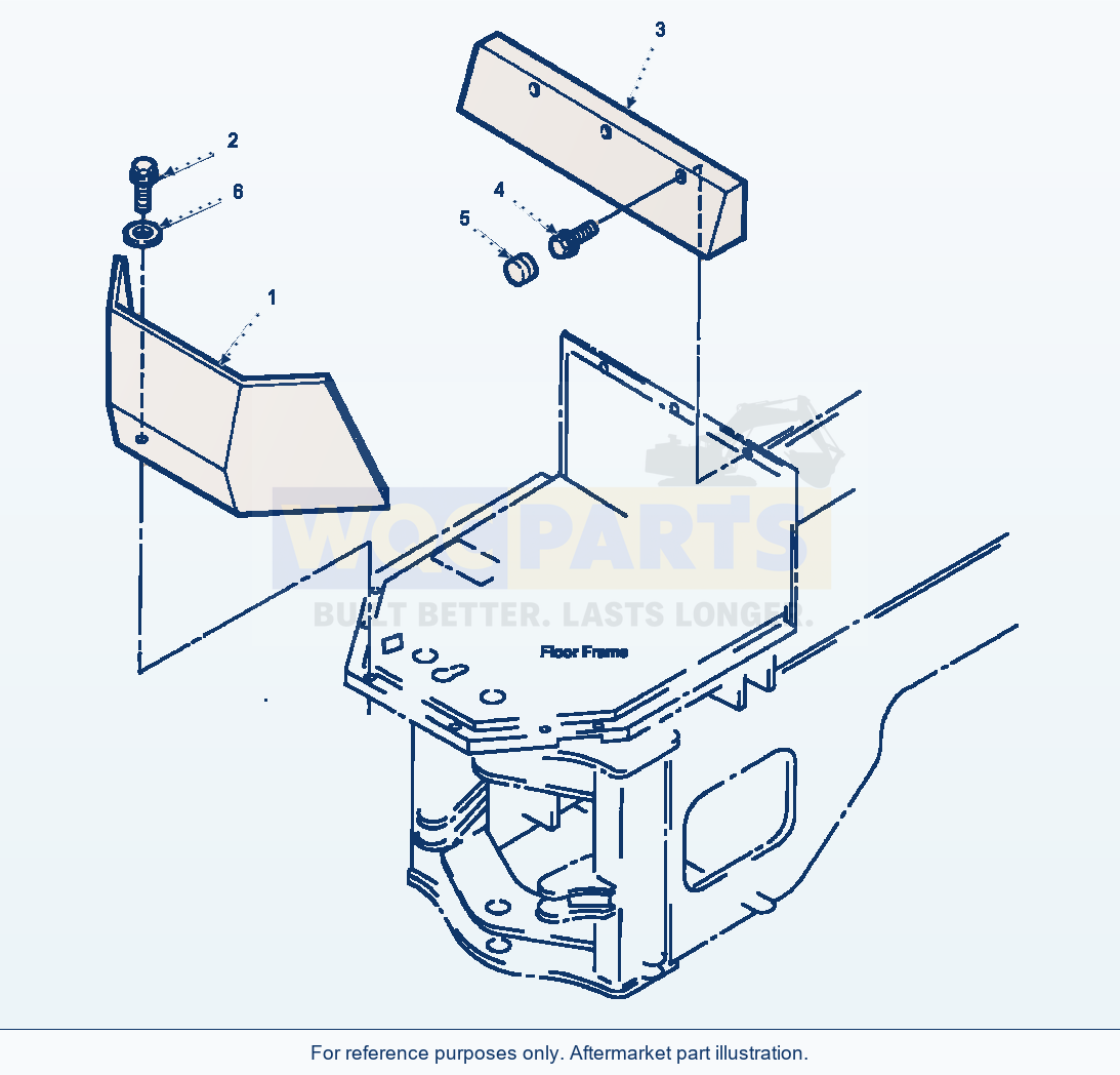 Komatsu WA380-1LC Fig No. 5165 Floor Guard Without Cab parts diagram