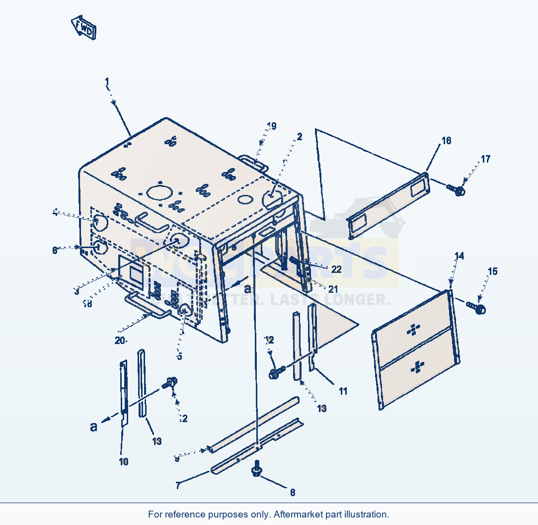 Komatsu WA380-1LC Fig No. 5201 Radiator Guard And Engine Hood parts diagram