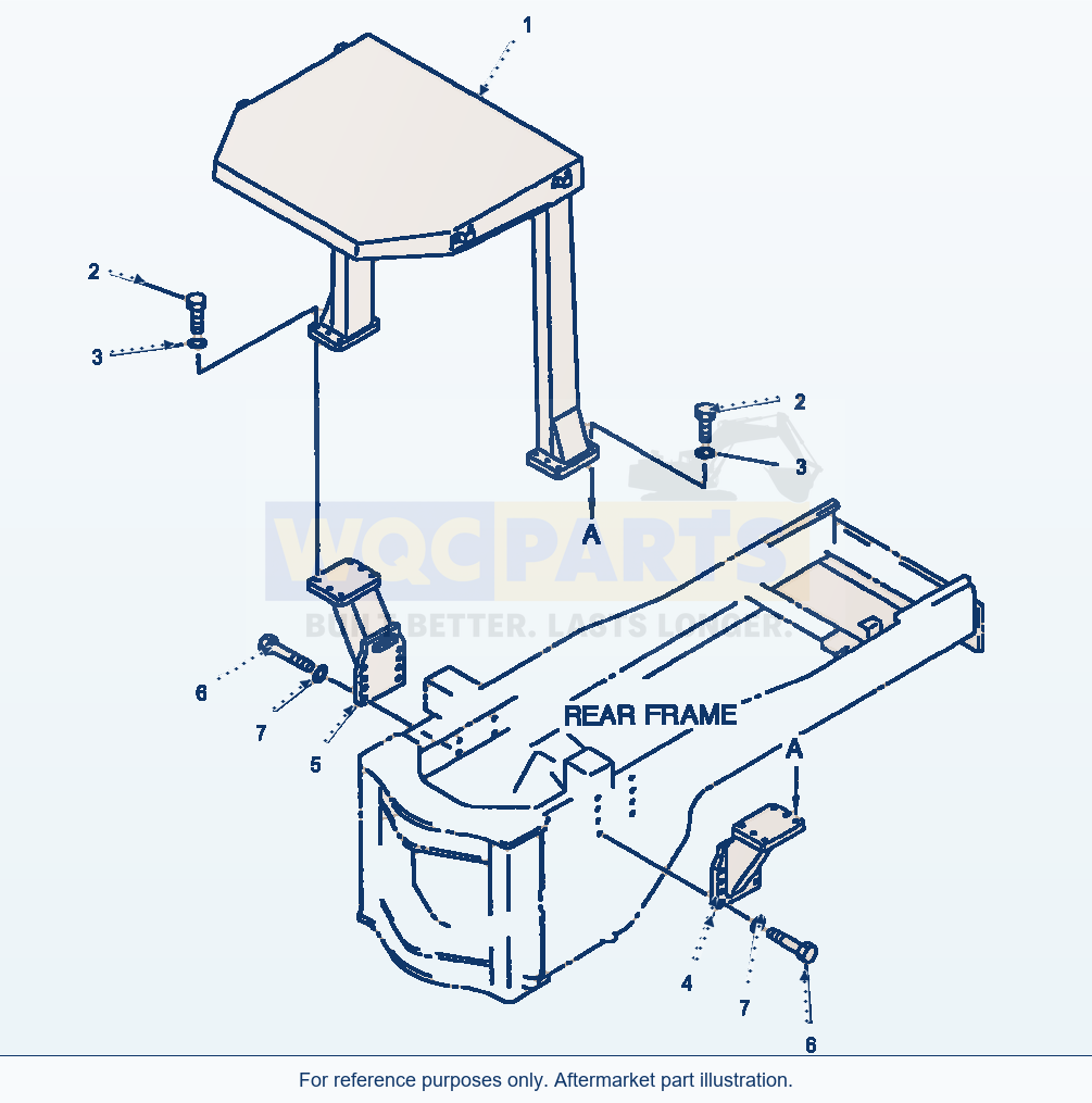 Komatsu WA380-1LC Fig No. 5421 Rops Canopy parts diagram