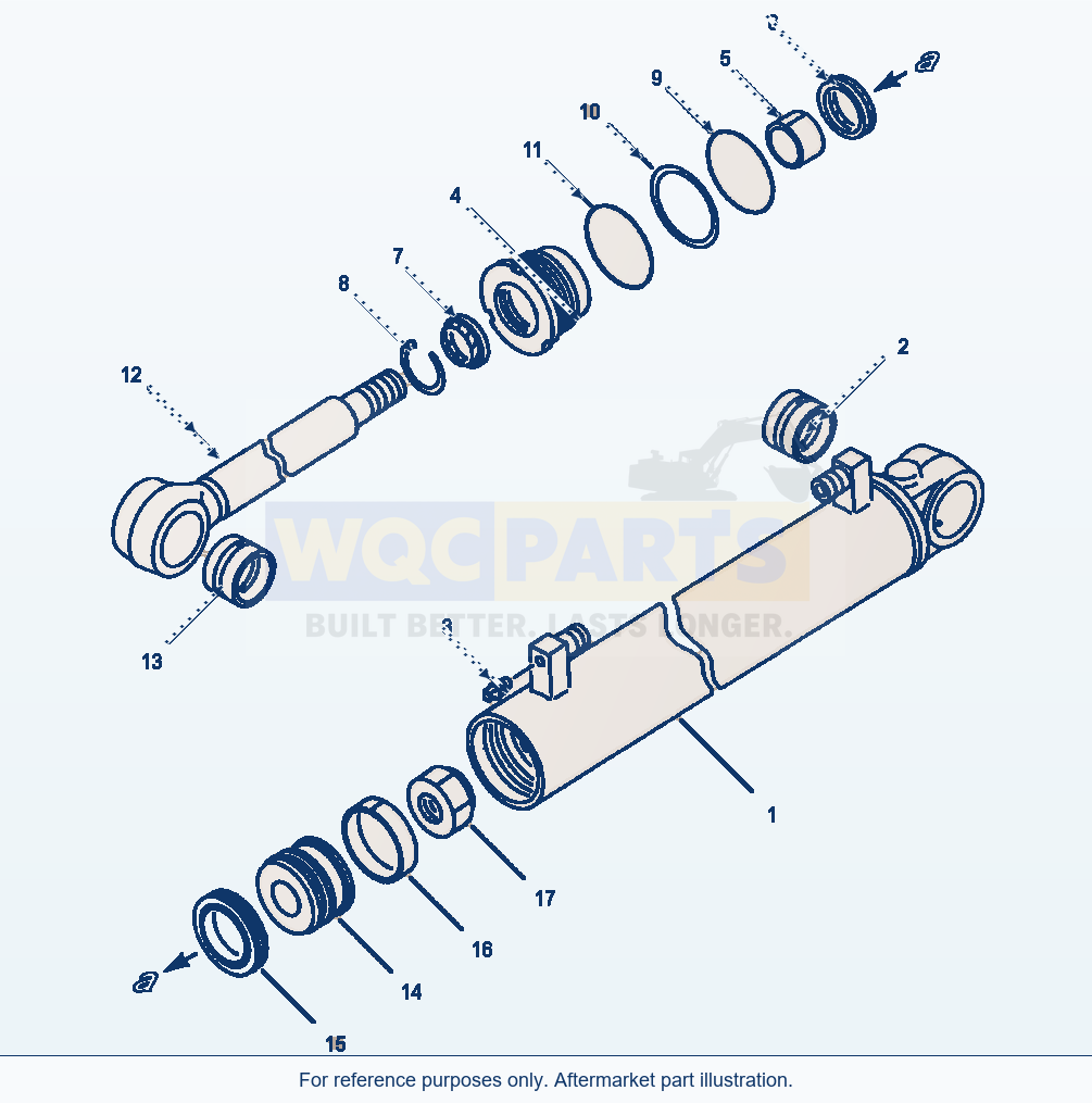 Komatsu WA380-1LC Fig No. 4201 Steering Cylinder parts diagram