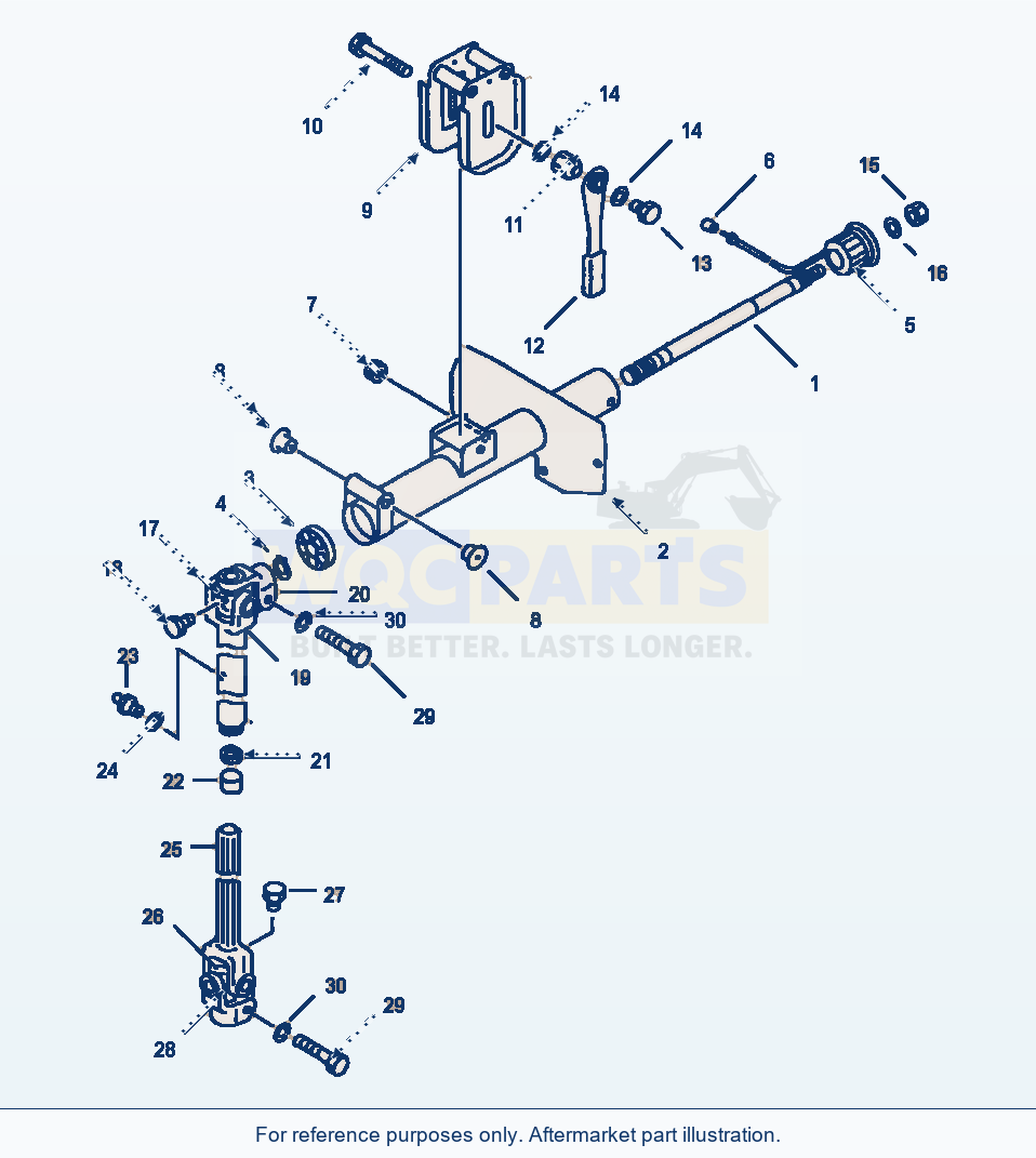 Komatsu WA380-1LC Fig No. 4451 Steering Column parts diagram
