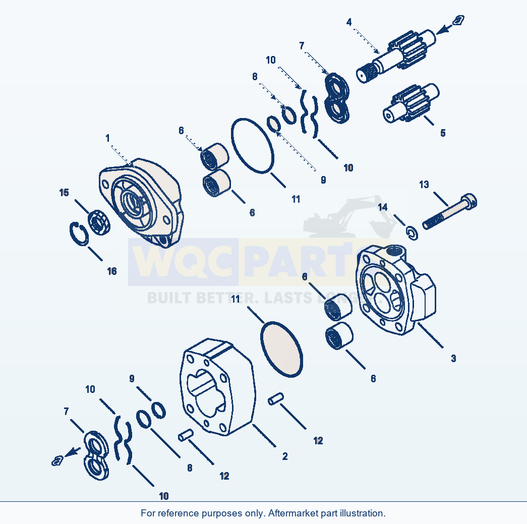 Komatsu WA380-1LC Fig No. 4801 Ground Driven Steering Pump parts diagram