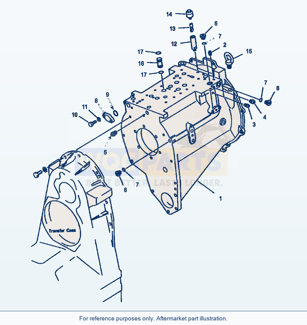 Komatsu WA380-1LC Fig No. 2501 Transmission Case parts diagram