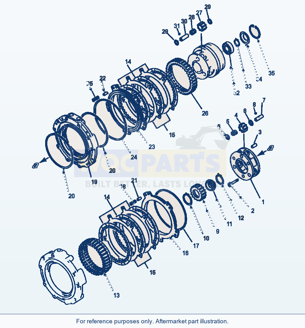 Komatsu WA380-1LC Fig No. 2512 Transmission 3Rd And 4Th Clutch parts diagram