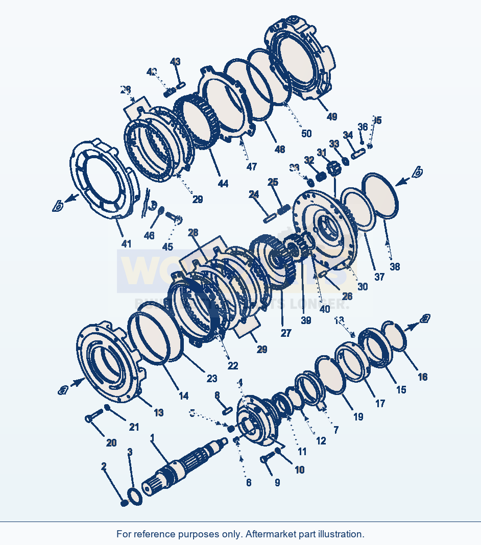 Komatsu WA380-1LC Fig No. 2513 Transmission 1St And 2Nd Clutch parts diagram