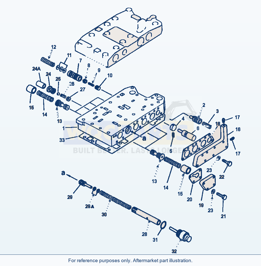 Komatsu WA380-1LC Fig No. 2522 Transmission Inner Control Valve parts diagram