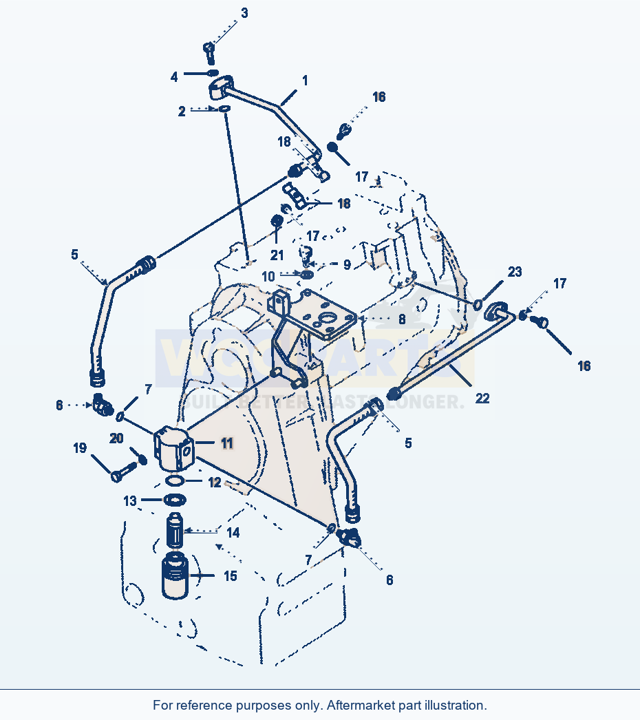 Komatsu WA380-1LC Fig No. 2531 Transmission Lube Lines parts diagram