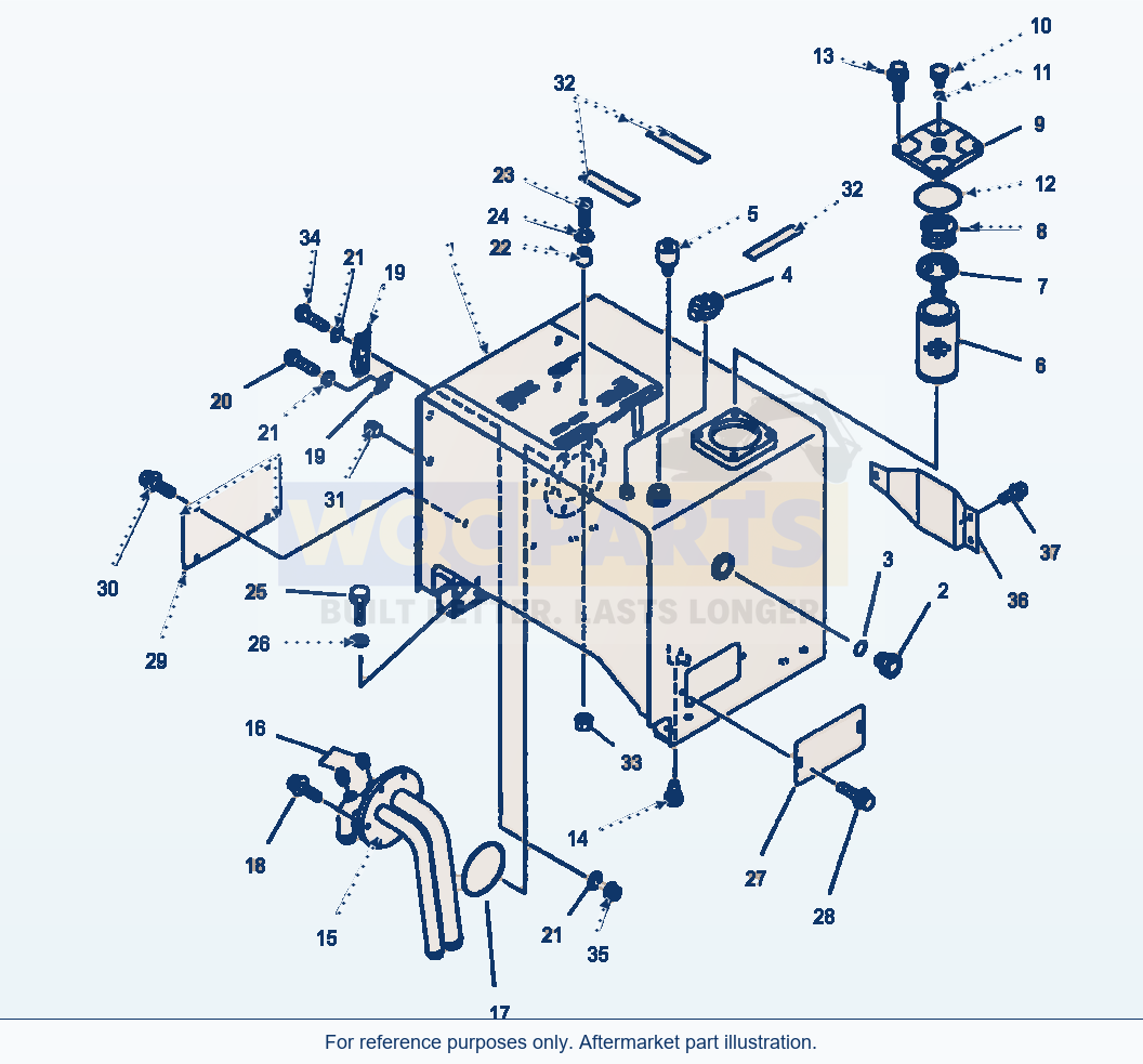 Komatsu WA380-1LC Fig No. 6101 Hydraulic Tank parts diagram