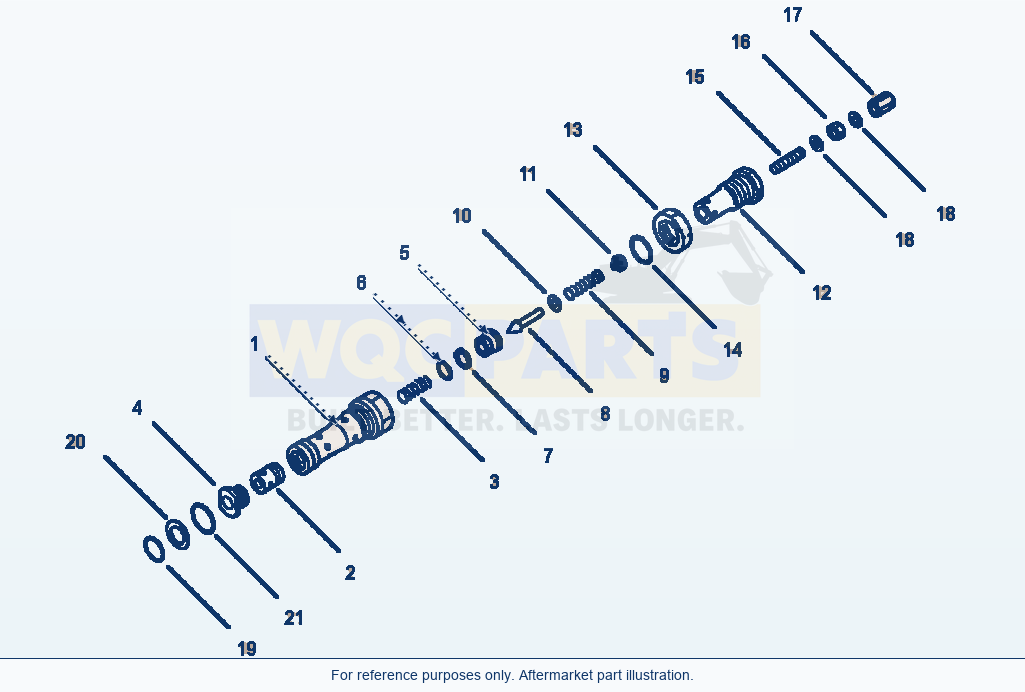 Komatsu WA380-1LC Fig No. 6202 Main Relief Valve parts diagram