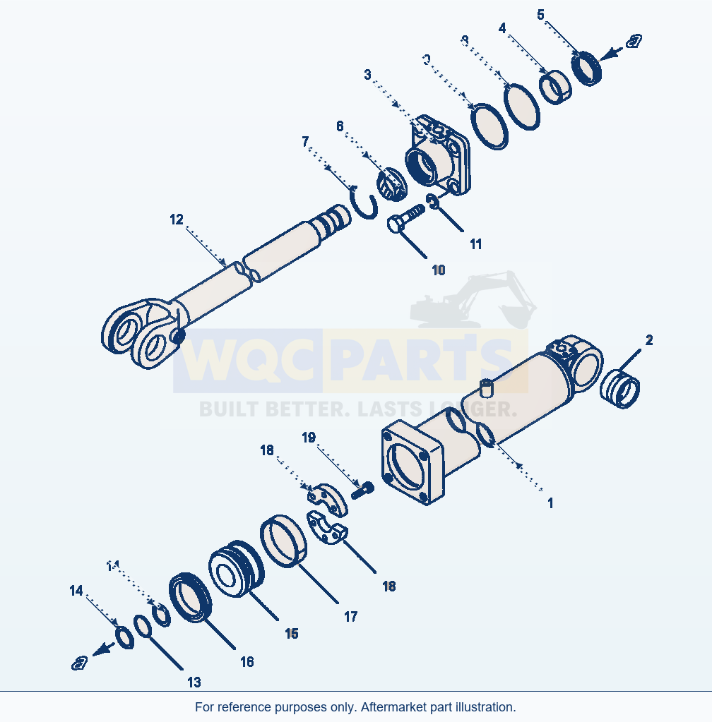 Komatsu WA380-1LC Fig No. 6301 Boom Cylinder parts diagram