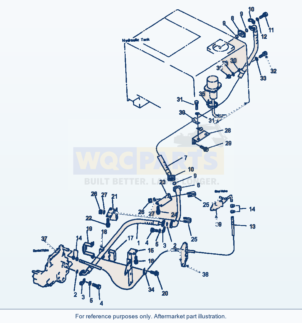 Komatsu WA380-1LC Fig No. 6403 Hydraulic Piping Valve To Tank parts diagram