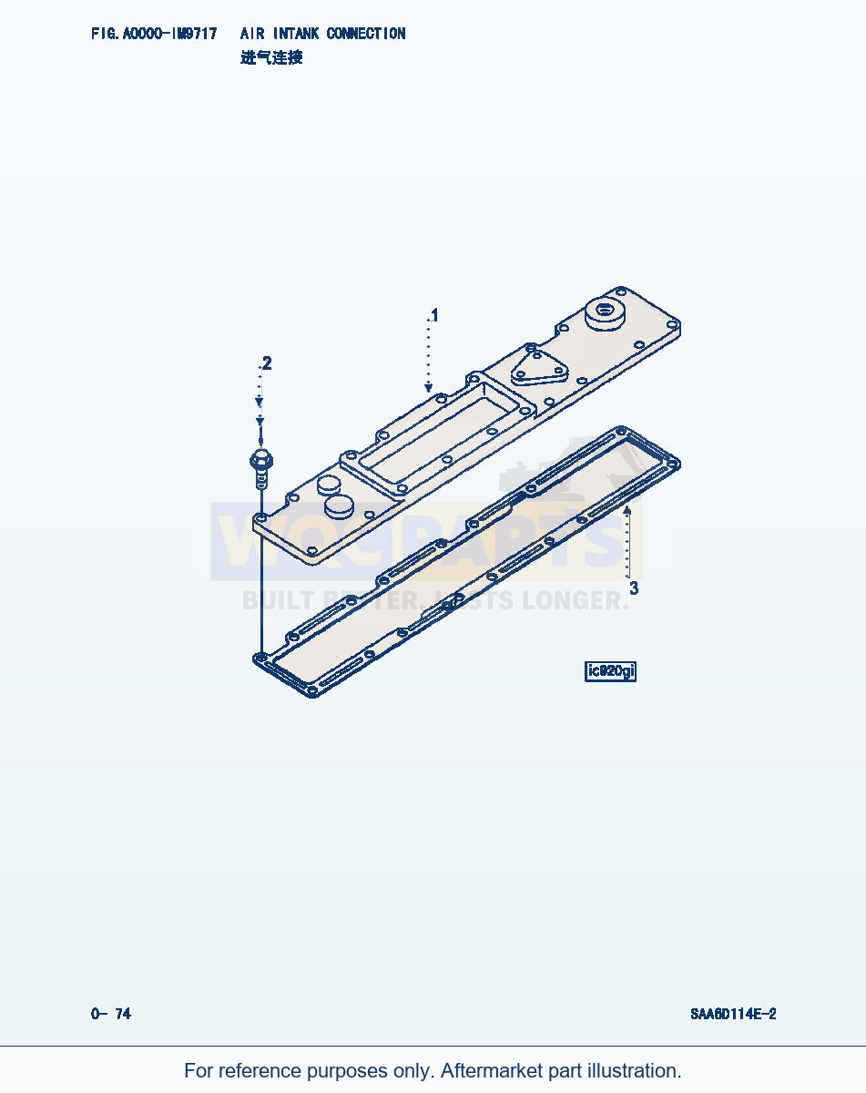 Komatsu WA380-3 Air Intank Connection (|000038) parts diagram