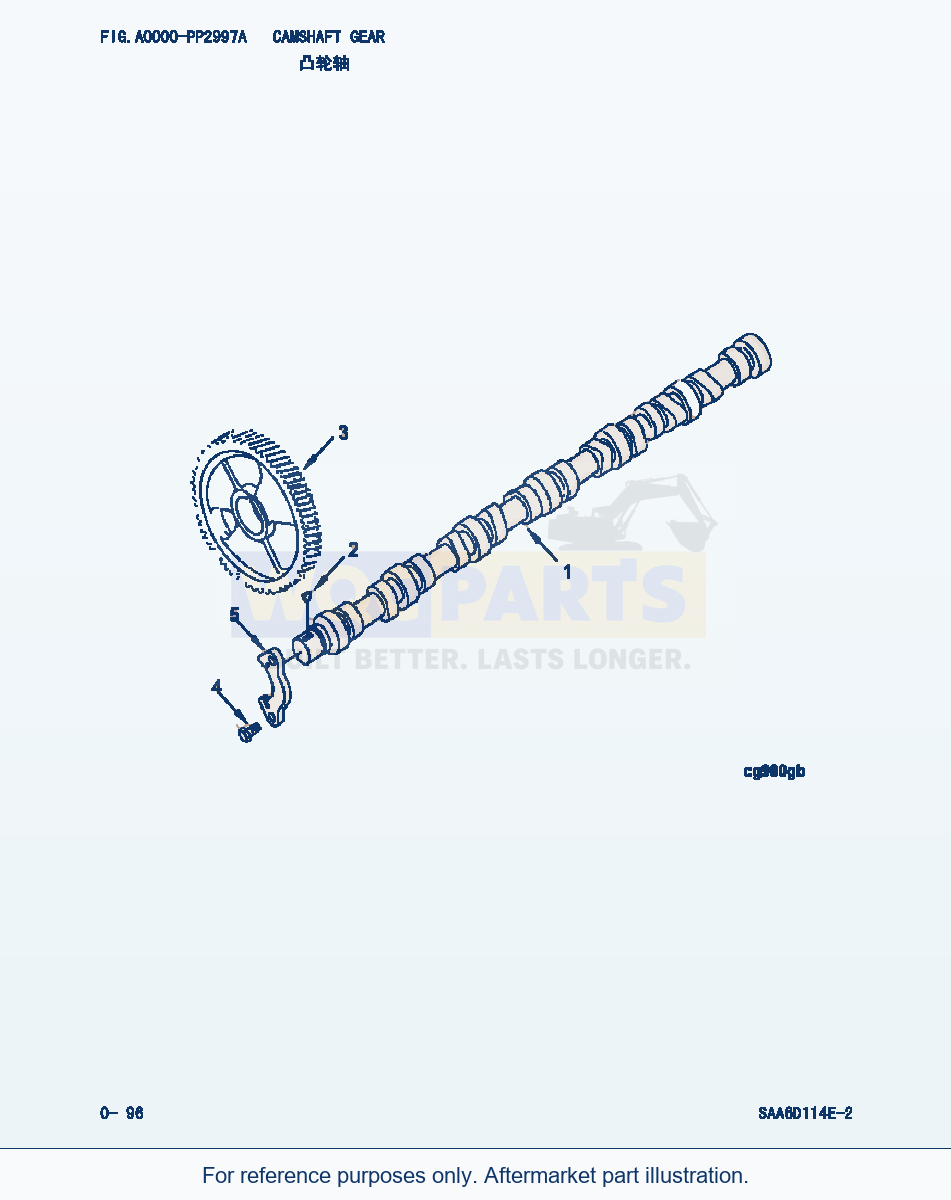 Komatsu WA380-3 Camshaft Gear (|000049) parts diagram