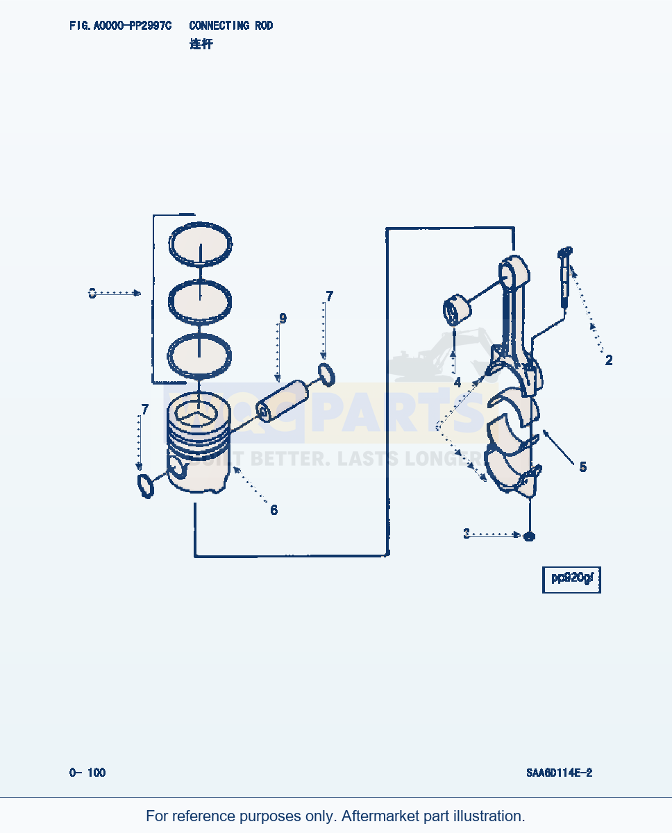 Komatsu WA380-3 Connecting Rod (|000051) parts diagram