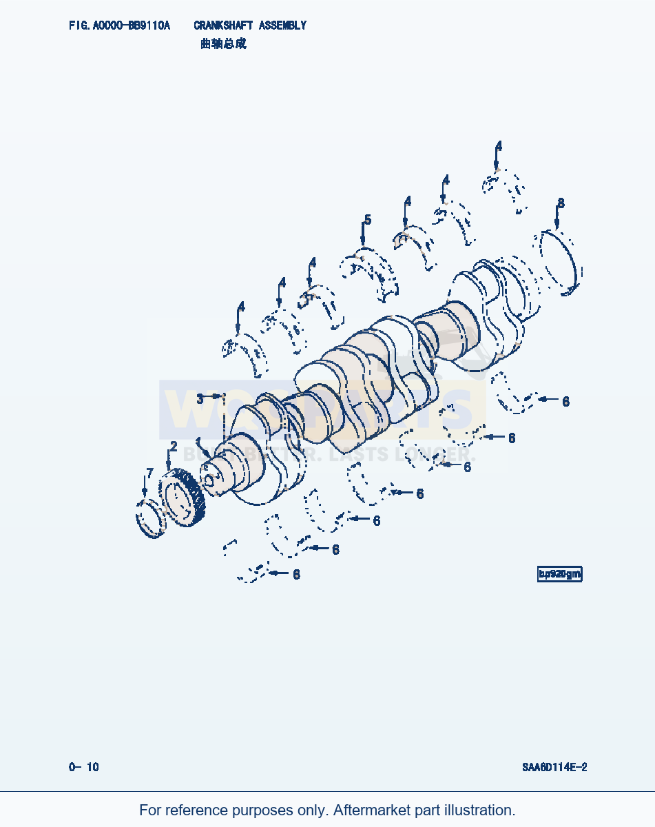 Komatsu WA380-3 Crankshaft Assembly (|000006) parts diagram