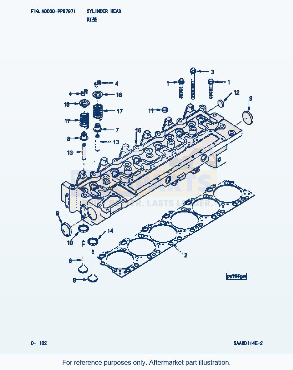Komatsu WA380-3 Cylinder Head (|000052) parts diagram