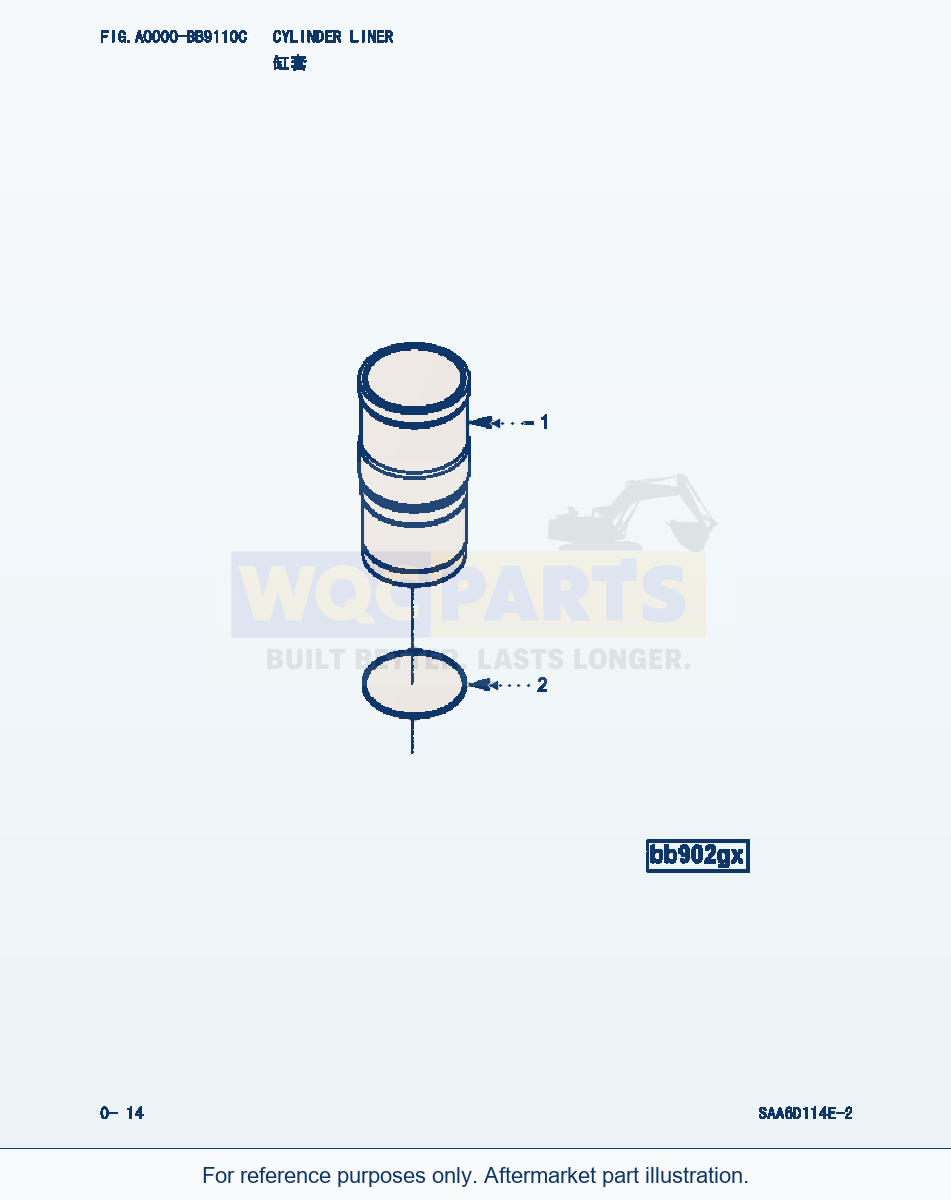 Komatsu WA380-3 Cylinder Liner (|000008) parts diagram